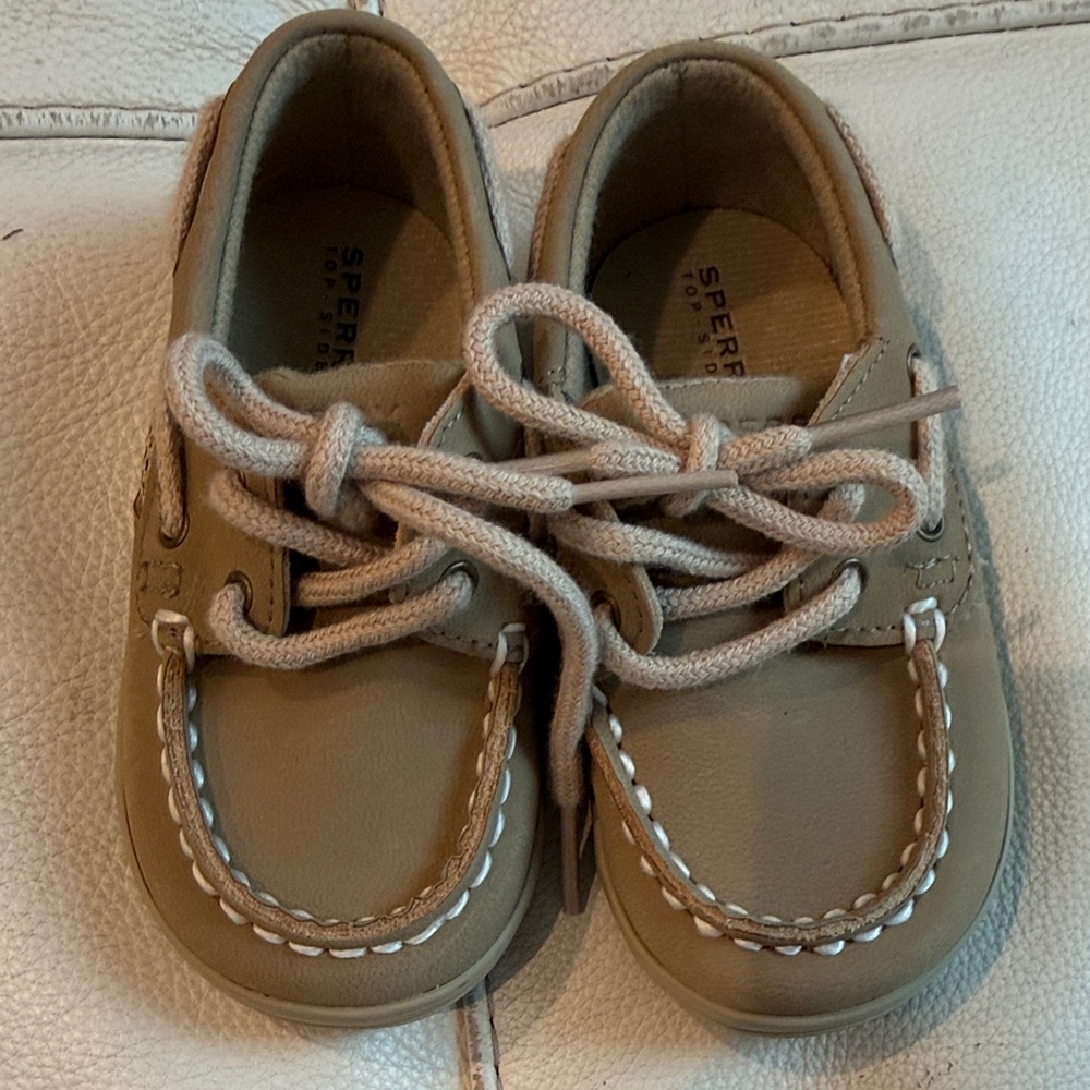 Sperry Kids Light Brown/Tan Moccasin Boat Shoes